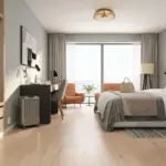 Tarima de Madera XL Bjelin IMMELN (Roble Beige)
